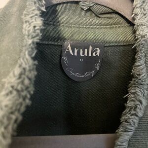 Arula distressed Jean jacket green